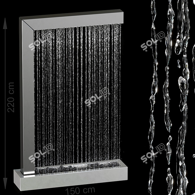 Cascading Water Feature Fountain 3D model image 1