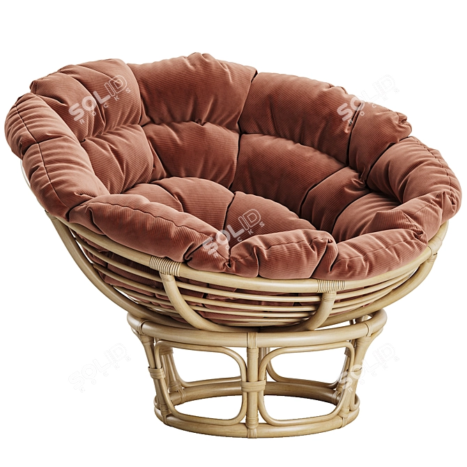 Terracotta Velvet Papasan Cushion 3D model image 1