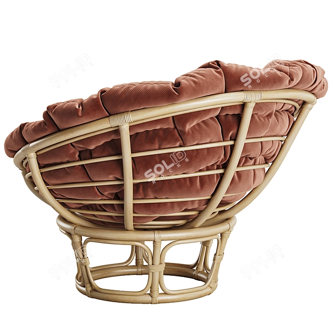 Terracotta Velvet Papasan Cushion 3D model image 3