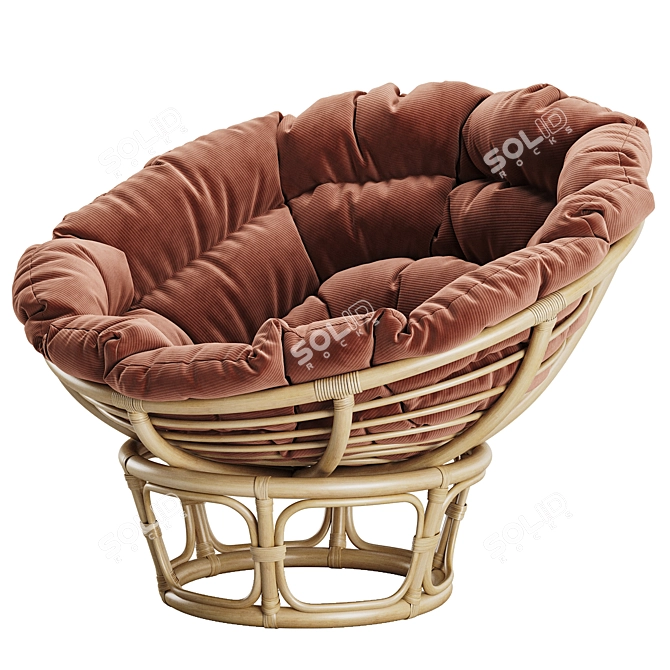 Terracotta Velvet Papasan Cushion 3D model image 4