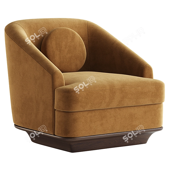 Modern Minimalist Nico Lounge Armchair 3D model image 1