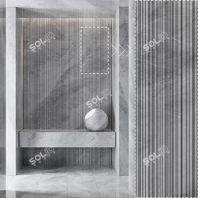 High Detail Marble Stone Panels 3D model image 3