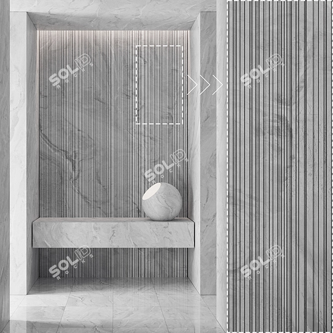 High Detail Marble Stone Panels 3D model image 3