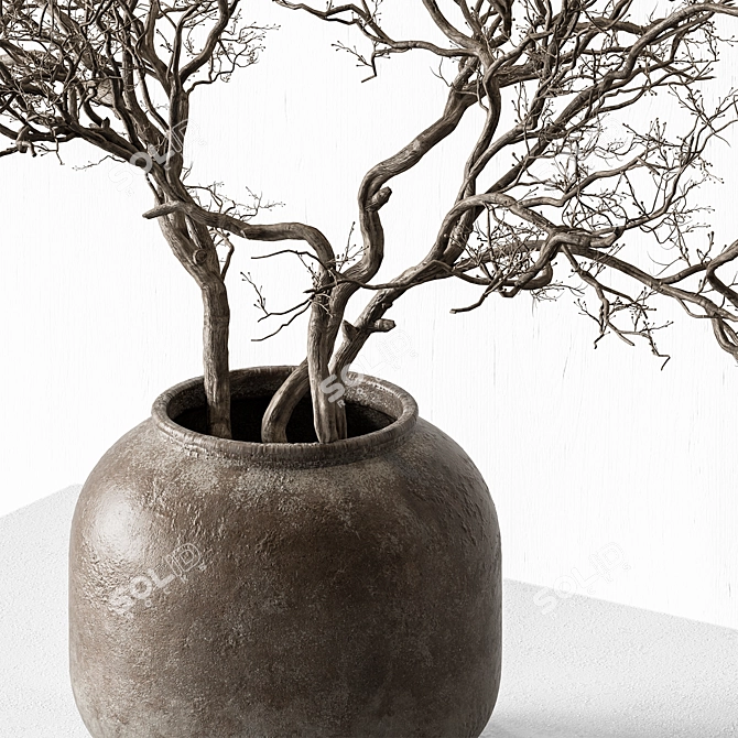 Rustic Dried Branch Bouquet 3D model image 3