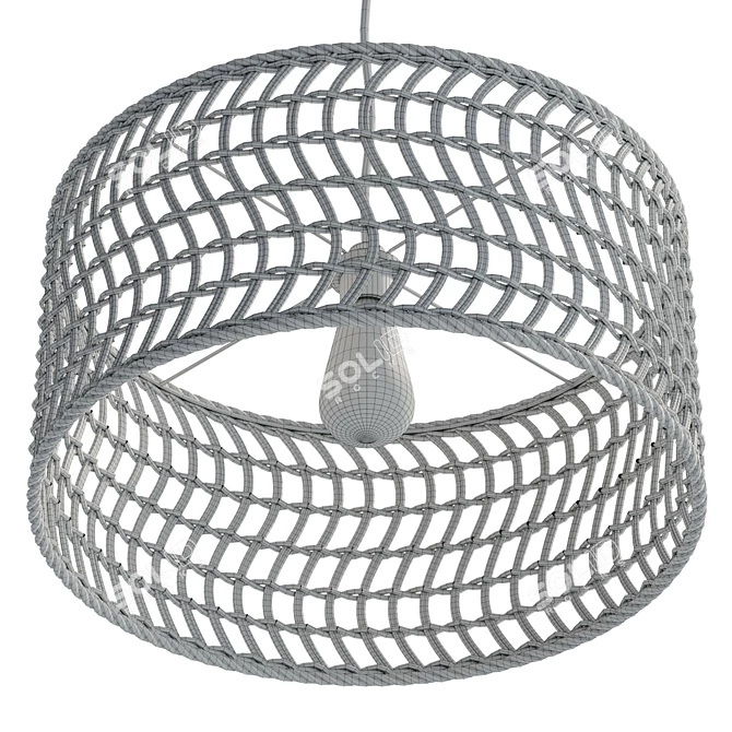 Handwoven Rattan Pendant Lamp Bali 3D model image 6