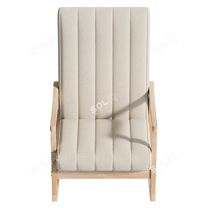 Velvet Tufted Rocking Chair 92.6cm 3D model image 3