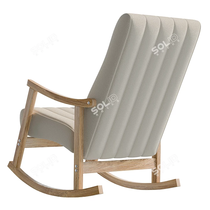 Velvet Tufted Rocking Chair 92.6cm 3D model image 4