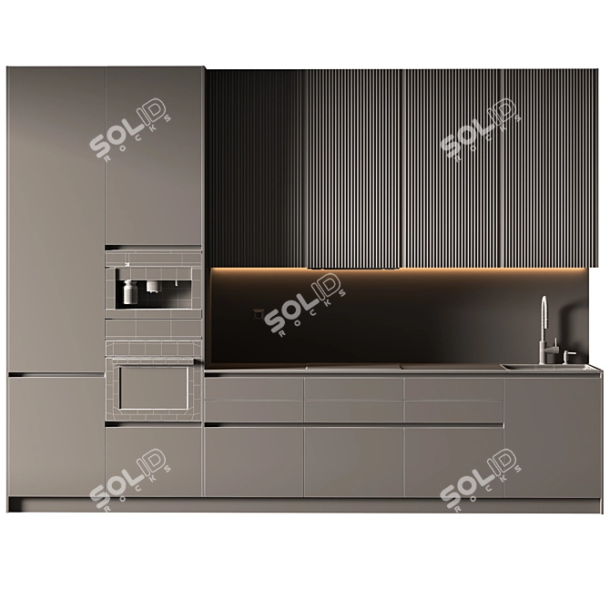 Modern Kitchen Design Model 3D 3D model image 2