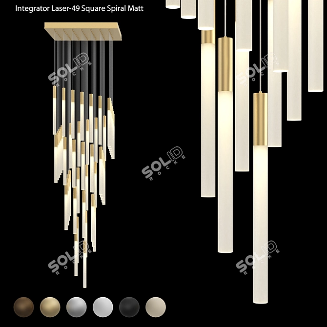 Integrator Spiral Matt LED Chandelier 3D model image 1
