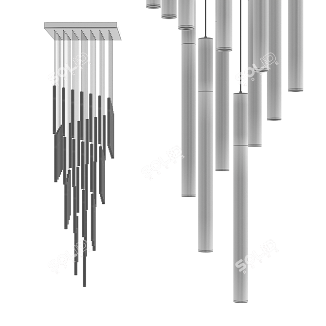 Integrator Spiral Matt LED Chandelier 3D model image 4