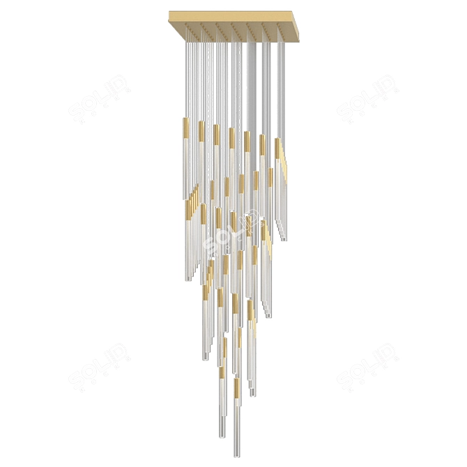 Integrator Spiral Chandelier, LED Square 3D model image 2