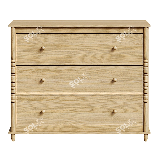 Elegant Wooden Kommode Furniture 3D model image 2