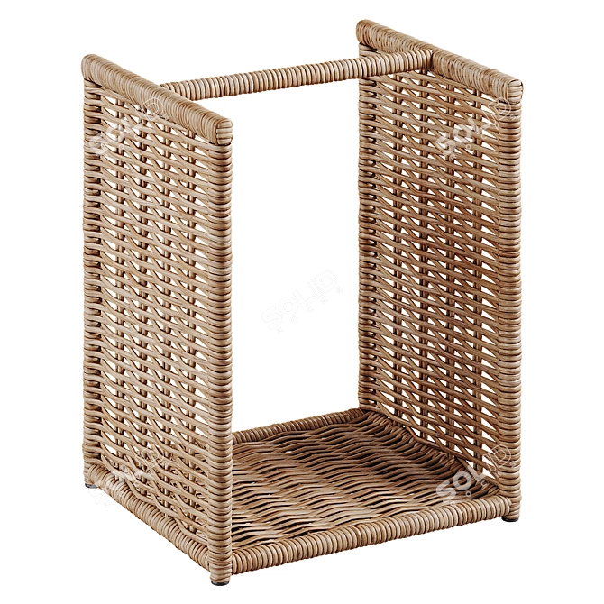 Natural Rattan Log Holder 3D model image 4