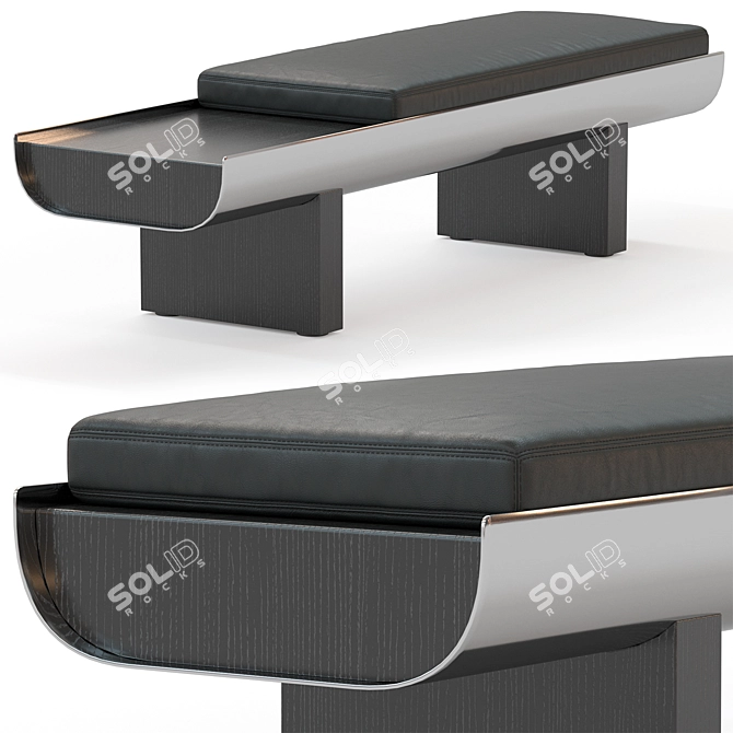 Minotti Pilotis Ottoman Bench 3D model image 1