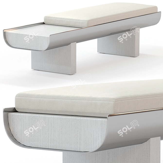 Minotti Pilotis Ottoman Bench 3D model image 2