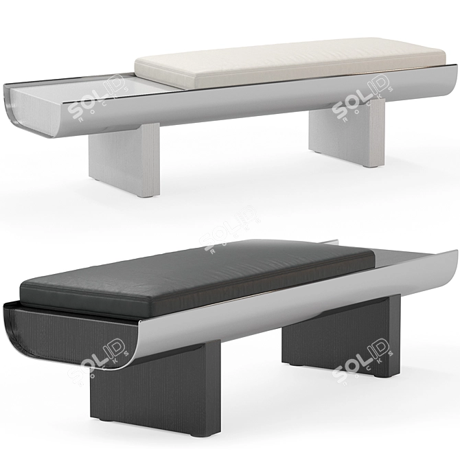 Minotti Pilotis Ottoman Bench 3D model image 4