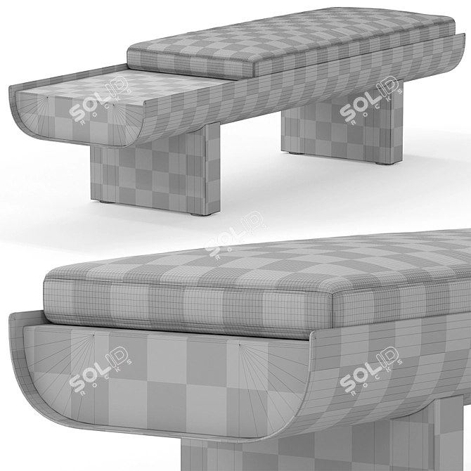 Minotti Pilotis Ottoman Bench 3D model image 9