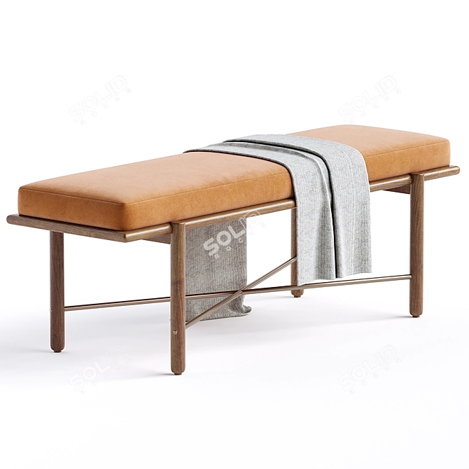 Sleek Modern Preston Bench 3D model image 2