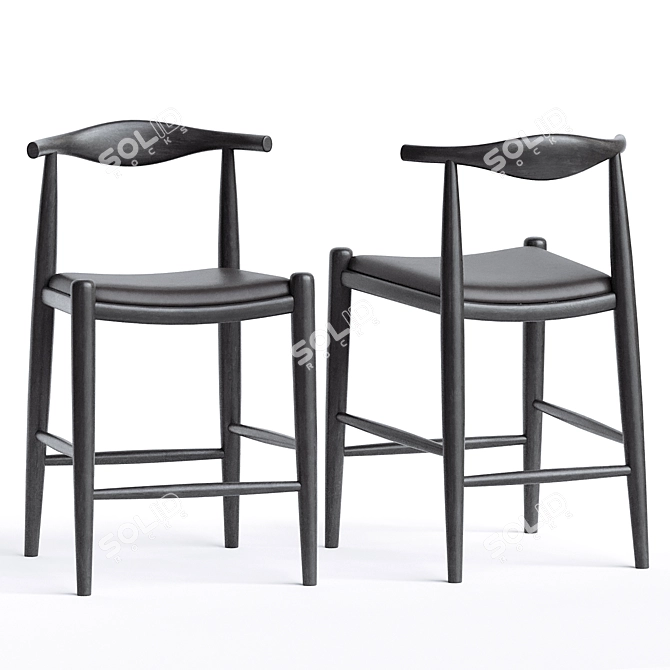 Minimalist Chic Maja Counter Stool 3D model image 2