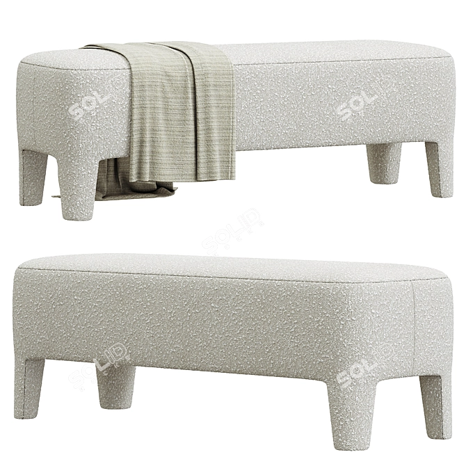 Modern Minimalist Turner Bench 3D model image 1