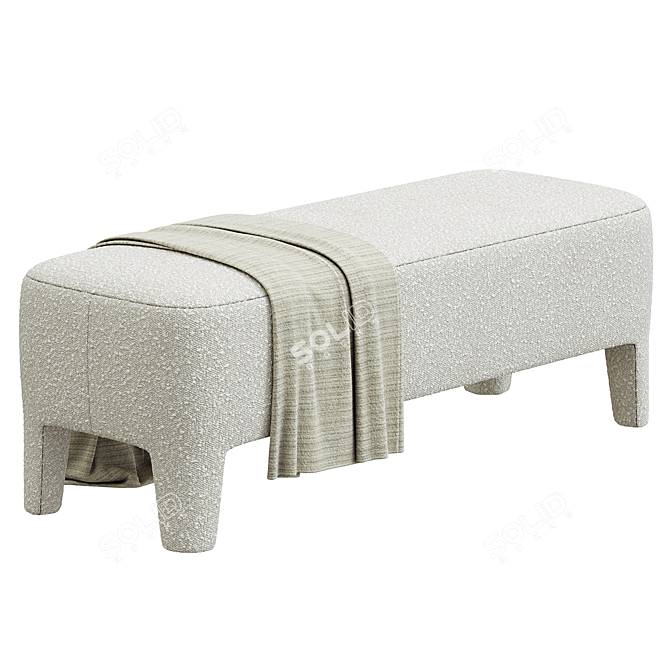 Modern Minimalist Turner Bench 3D model image 2