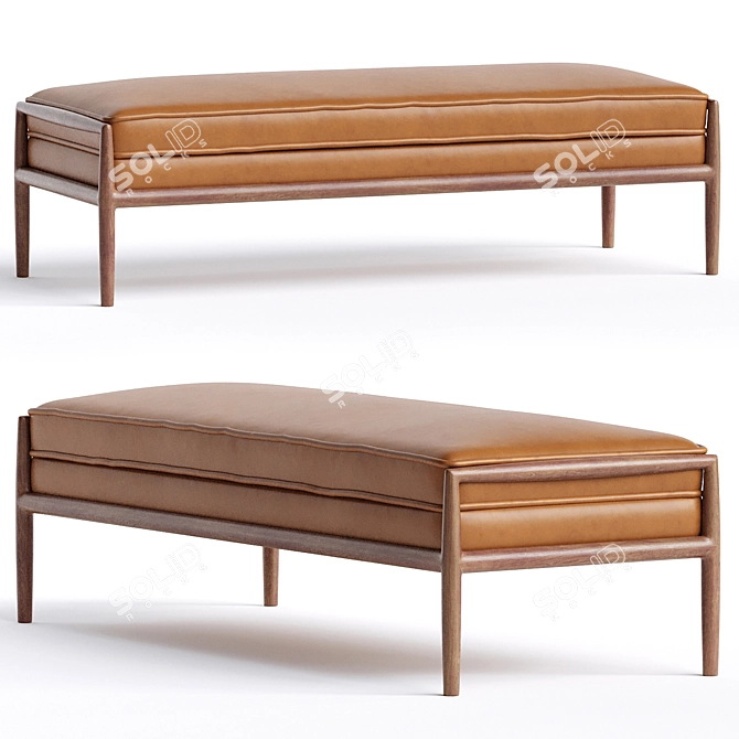 Modern Upholstered Mitsue Bench 3D model image 1