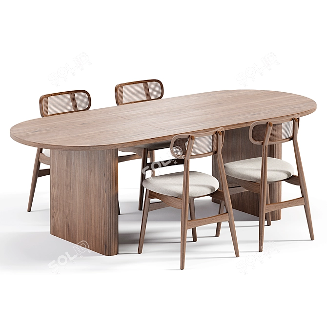 Ferrell Larson Table & Chairs 3D model image 1