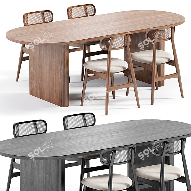 Ferrell Larson Table & Chairs 3D model image 4