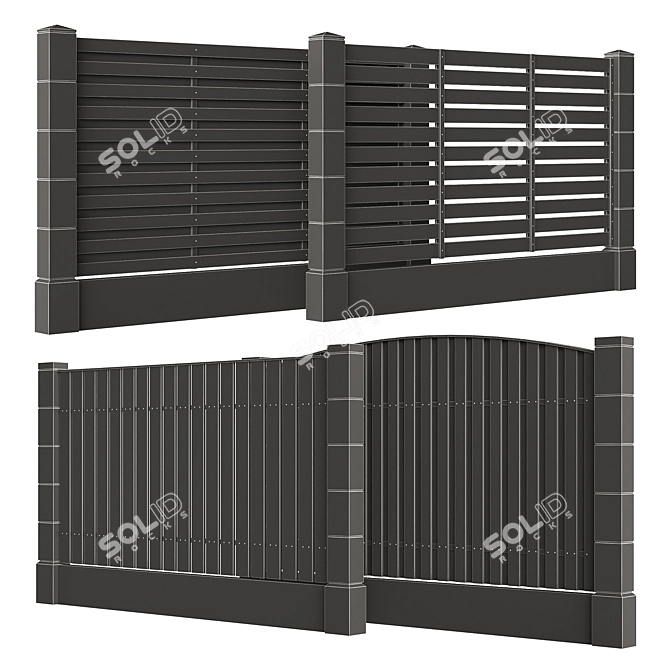 Decorative Fence Panels Collection 3D model image 7