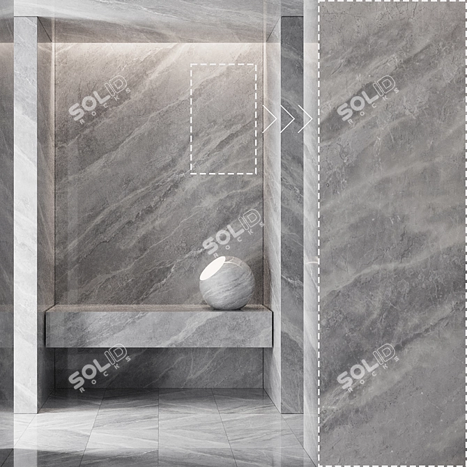 High-Detail Marble Stone Panels 3D model image 1