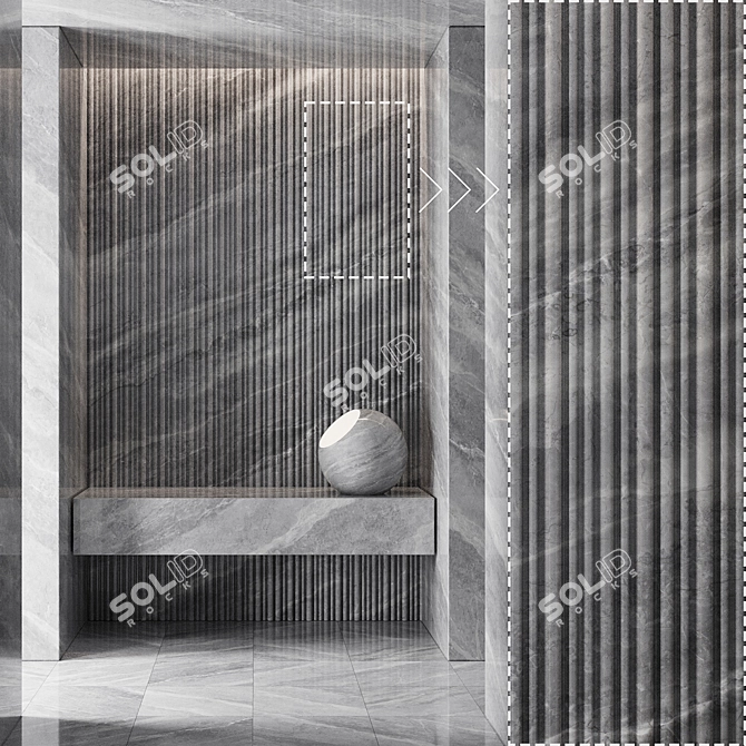 High-Detail Marble Stone Panels 3D model image 2