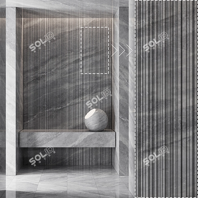 High-Detail Marble Stone Panels 3D model image 3