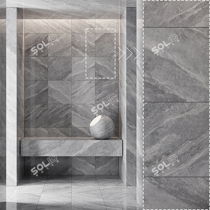 High-Detail Marble Stone Panels 3D model image 4