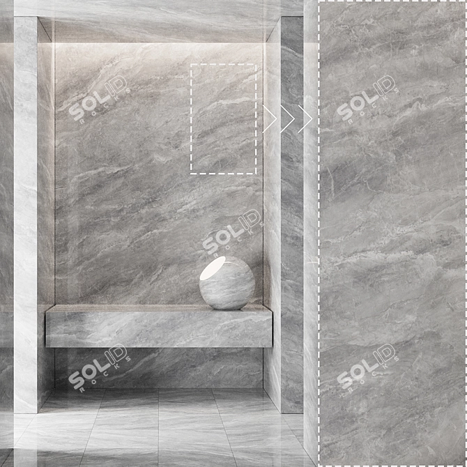 Marble Stone Panel Textures Pack 3D model image 1