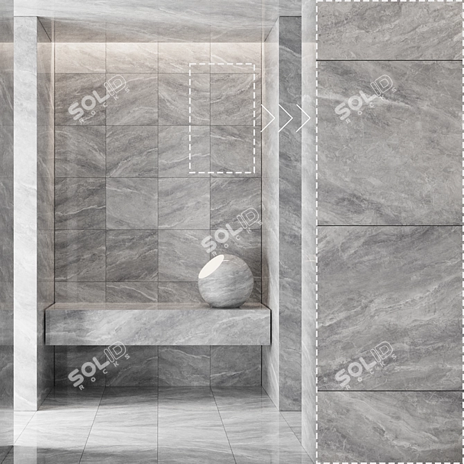 Marble Stone Panel Textures Pack 3D model image 4