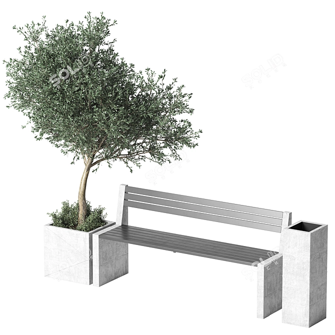 Modern Urban Furniture Set 028 3D model image 1