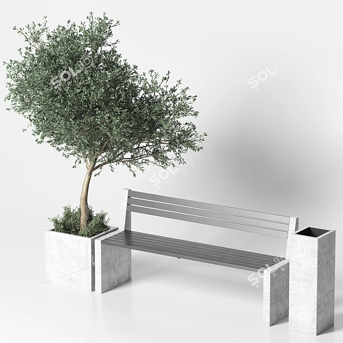 Modern Urban Furniture Set 028 3D model image 2