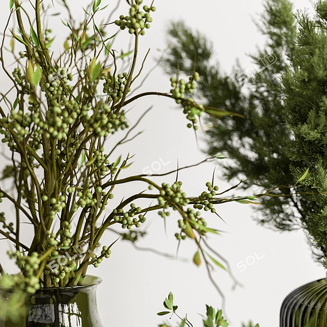 Emerald Branch Bouquet 3D model image 3