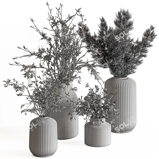 Emerald Branch Bouquet 3D model image 4