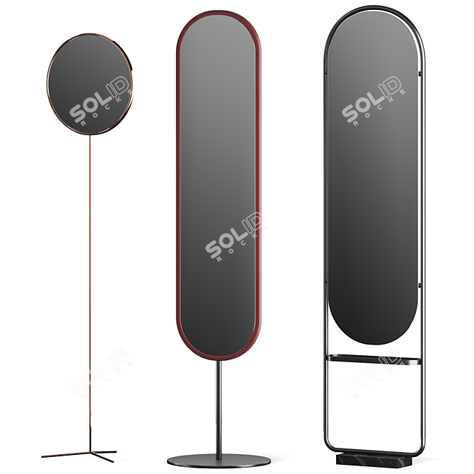 Freestanding Mirror Collection: Rotate-Ready, Versatile 3D model image 1