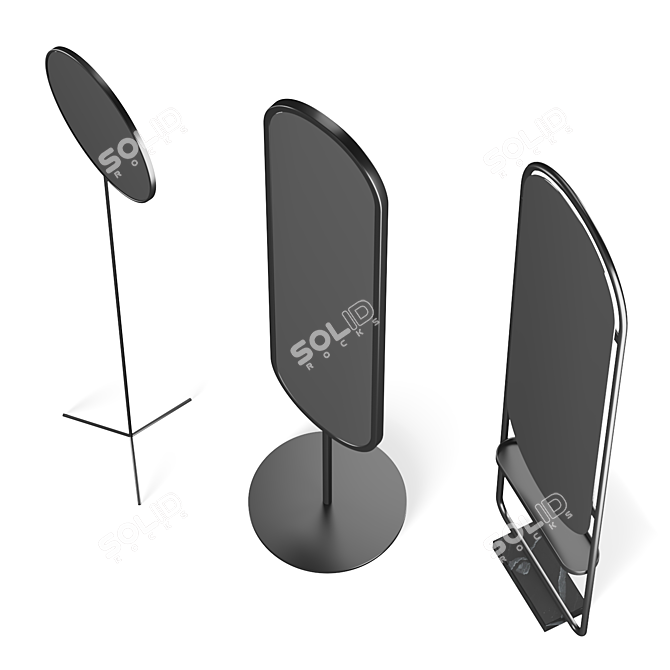 Freestanding Mirror Collection: Rotate-Ready, Versatile 3D model image 2