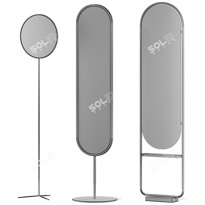 Freestanding Mirror Collection: Rotate-Ready, Versatile 3D model image 4