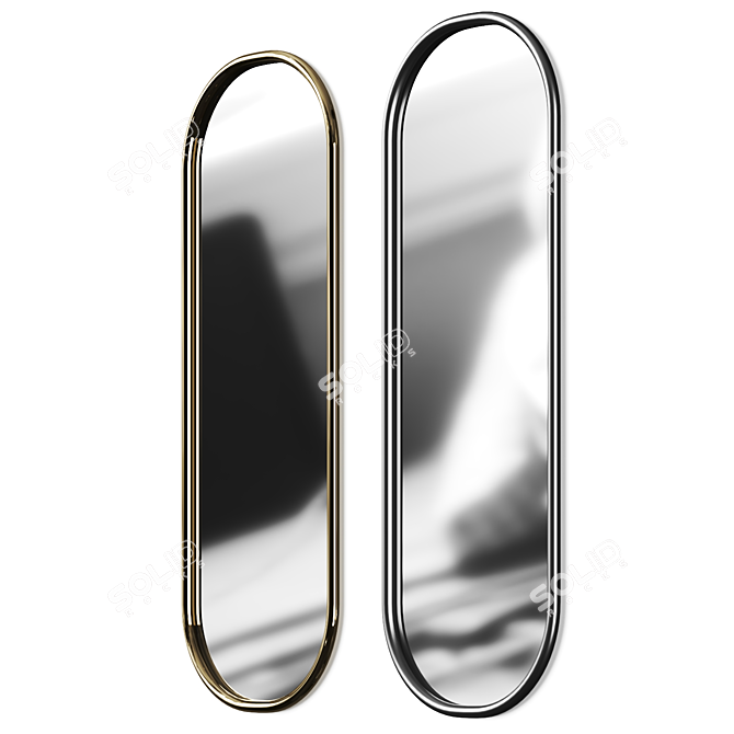 Modern Rotating Wall Mirror 3D model image 1