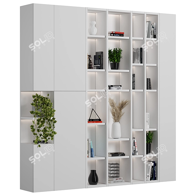 Versatile Rack & Bookcase Set 3D model image 2