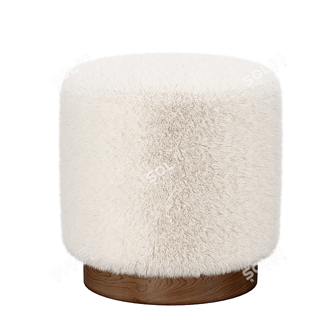 Faux Fur Ottoman 400x400x420 3D model image 2