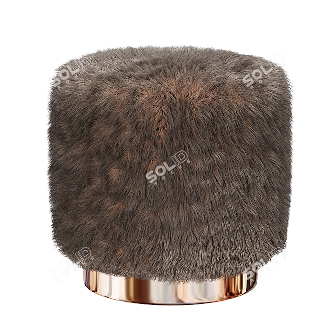 Faux Fur Ottoman 400x400x420 3D model image 3