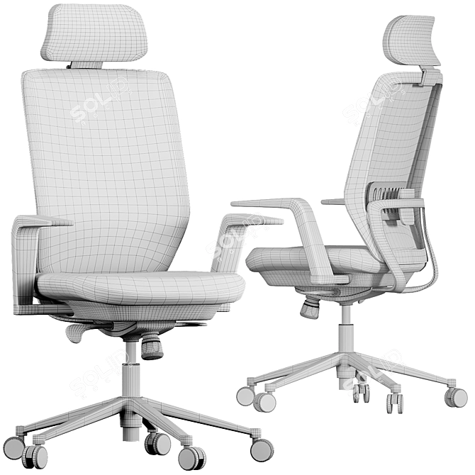 Premium Office Chair 3D Model 3D model image 5