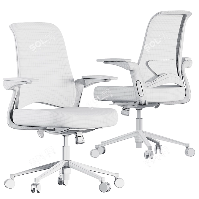 Ergonomic Foam Office Chair with 3D Details 3D model image 6