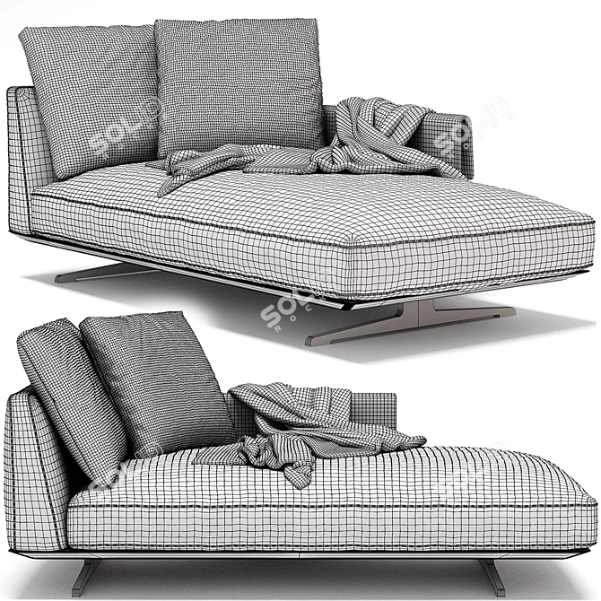 Flexform BRETTON Day Bed - Modern Elegance 3D model image 4