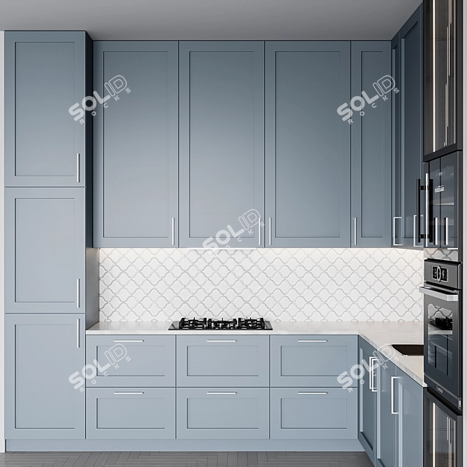 Adjustable Modular Kitchen Unit 3D model image 5